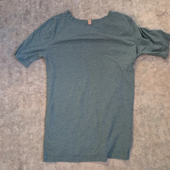 Lunya Heathered Teal Pima Cotton Short Sleeve T-Shirt - Picture 10 of 10